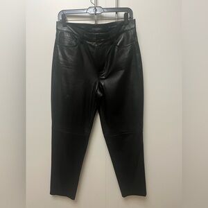 Banana Republic Black Leather Pants Sz 28 Excellent!